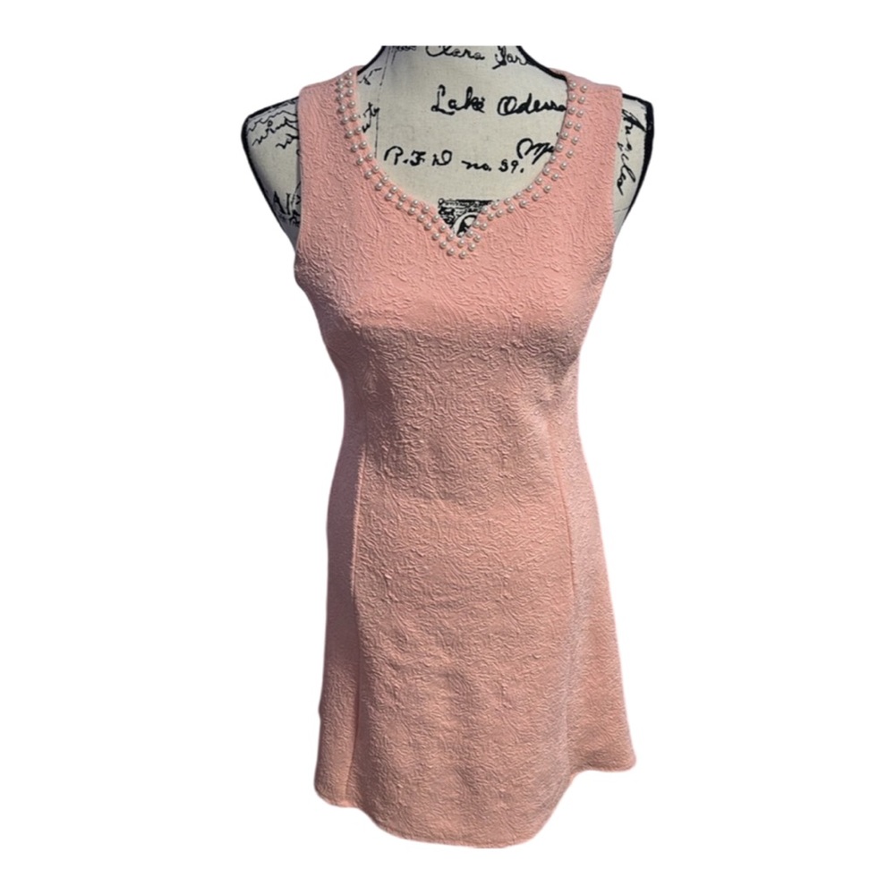 YA Los Angeles Blush Textured Fit & Flare Dress